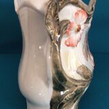 Planter in German earthenware XIXth with decoration of florets