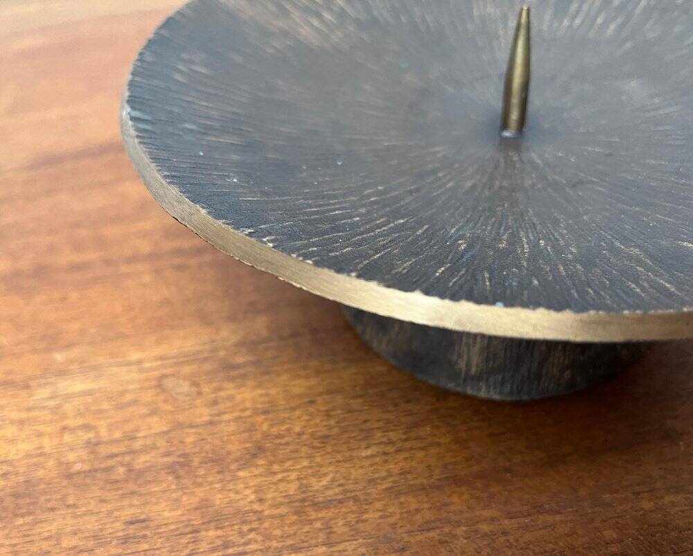 Brutalist Bronze Candle Holder Mid-Century, 1960s