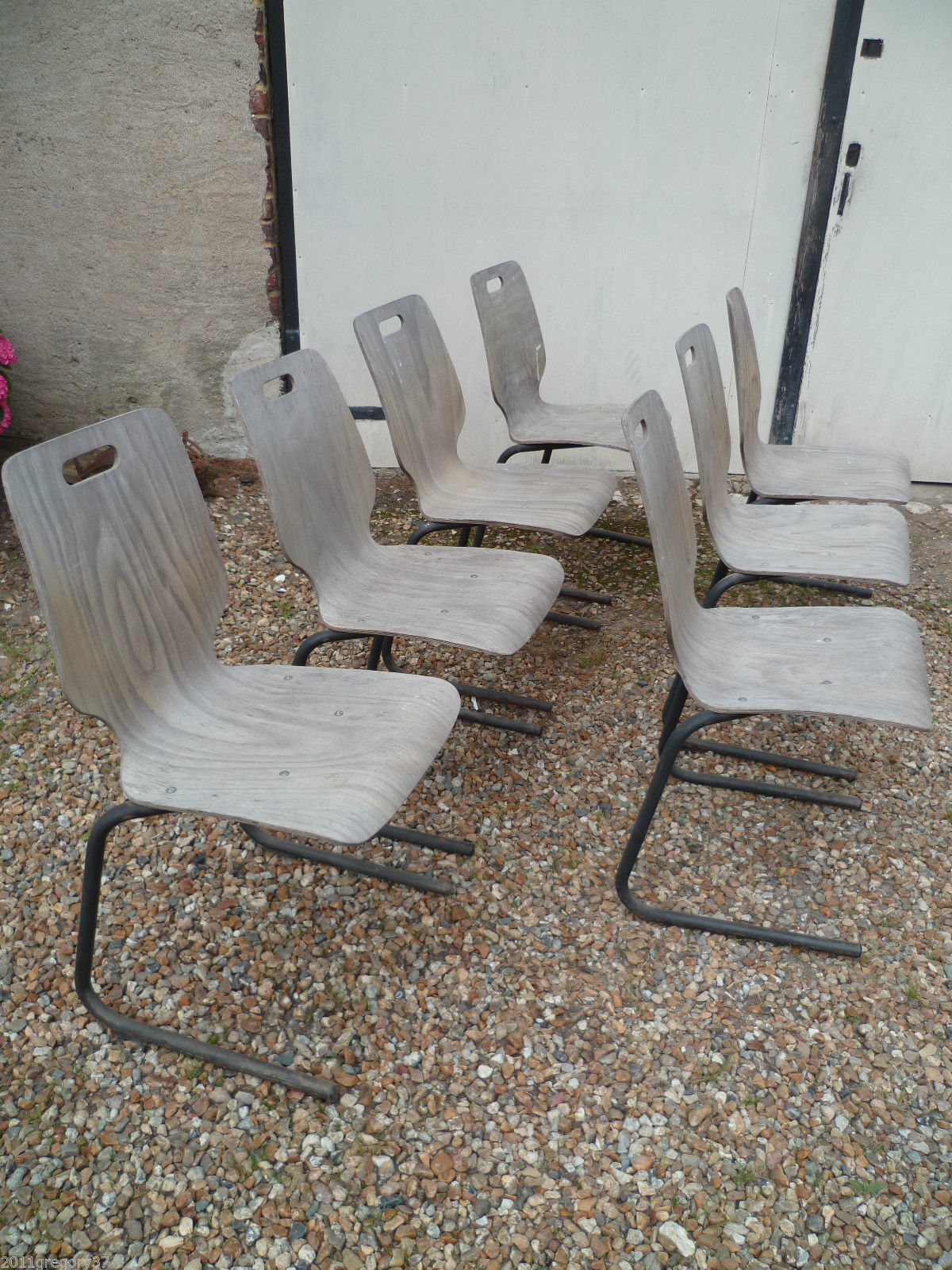 Lot de 7 chaises années 80
