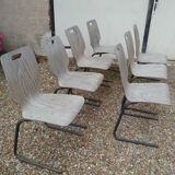 Lot of 7 chairs 80s