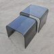Pair of Waterfall nesting tables in tinted glass attributed to FIAM 1980s.