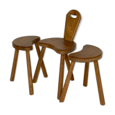 Stools and its chair in raw wood