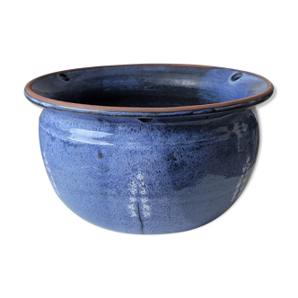 Pot cache pot to hang in terracotta or blue enamelled sandstone