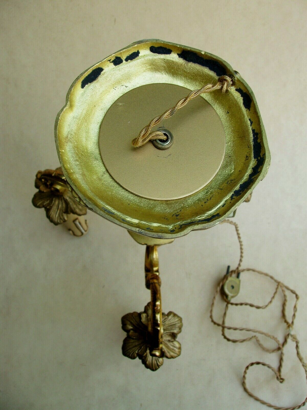 Pair of 3-light bronze Louis XV style table lamps