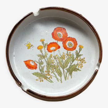 Korean stoneware ashtray poppy pattern