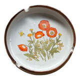 Korean stoneware ashtray with poppy motif