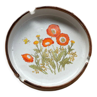 Korean stoneware ashtray poppy pattern