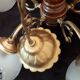 Lustre italien 1970 laiton et bois