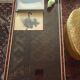 Table low gold tinged metal and imitation tortoiseshell - 70s