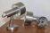 Pair of brushed metal wall lights 1970