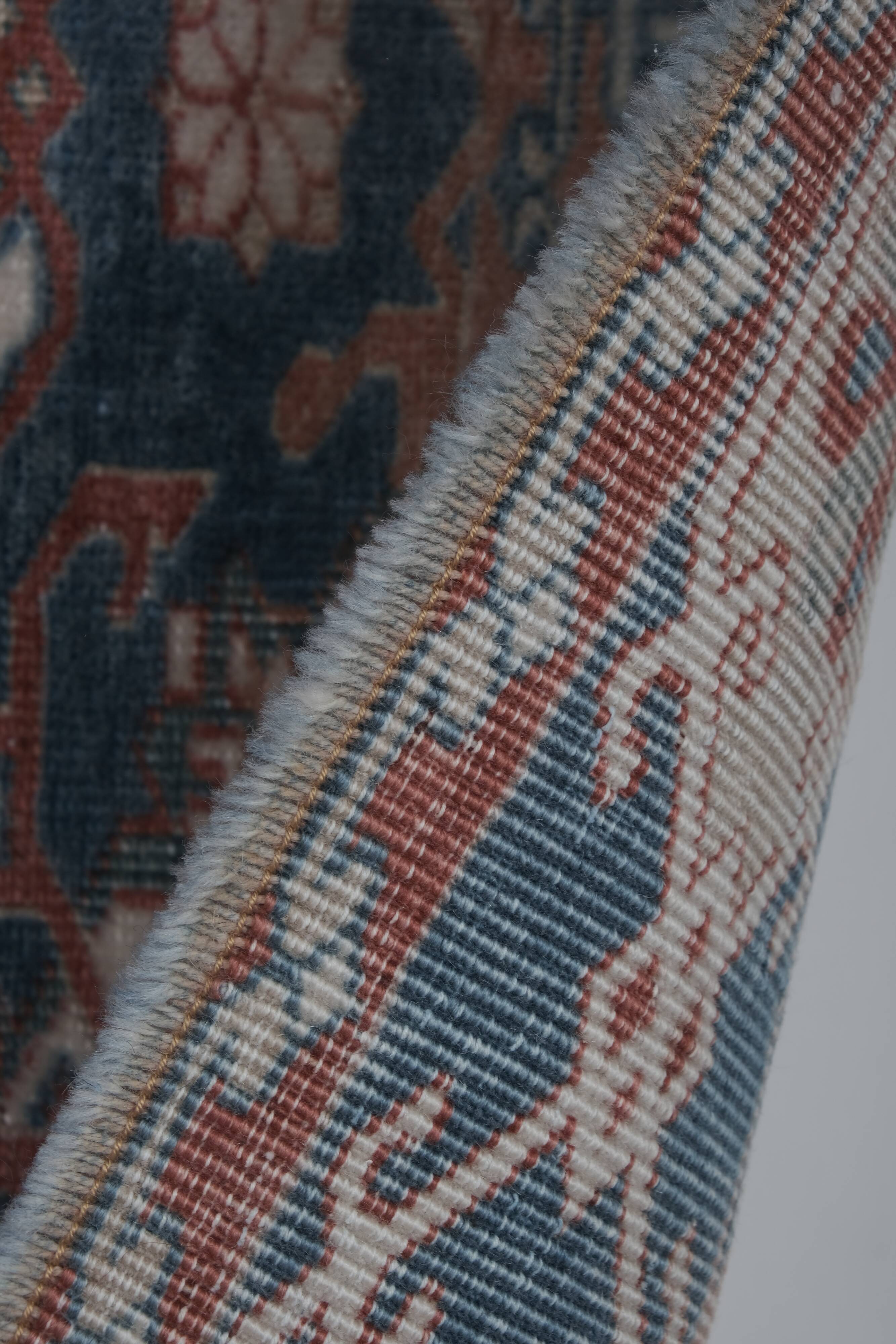 Handknotted Square Caucasian Blue Shirvan Rug 4'5" X 5'1"