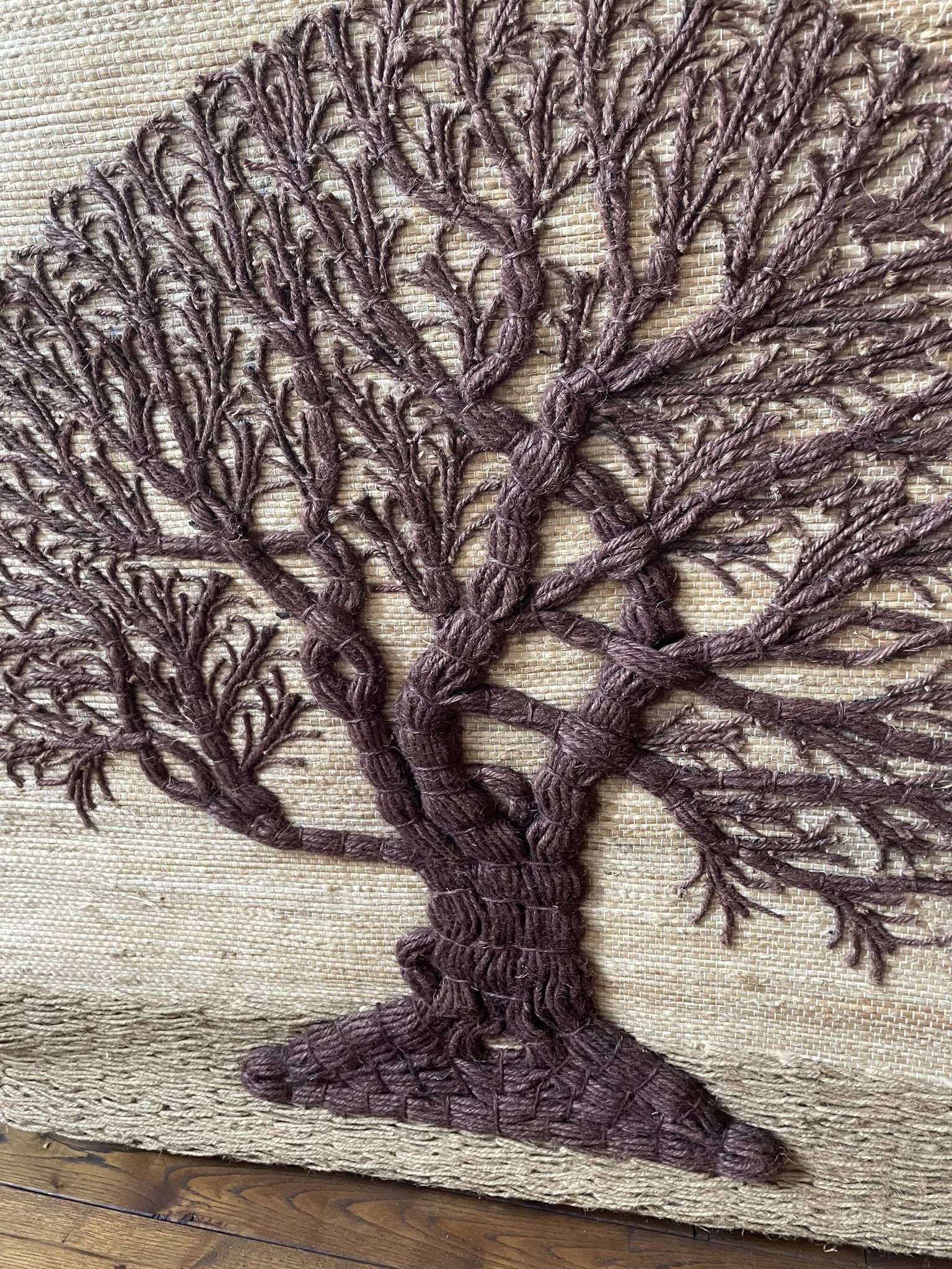 Large woven wall tapestry made of fibers Tree of Life