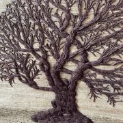 Large woven wall tapestry made of fibers Tree of Life