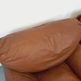 Pair of vintage Coquelicot lounge chairs by Tito Agnoli for Poltrona Frau in leather from the 70s