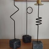 Trio of designer candlesticks