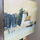 Oil painting on canvas of the old port of Honfleur signed Alain Huin.