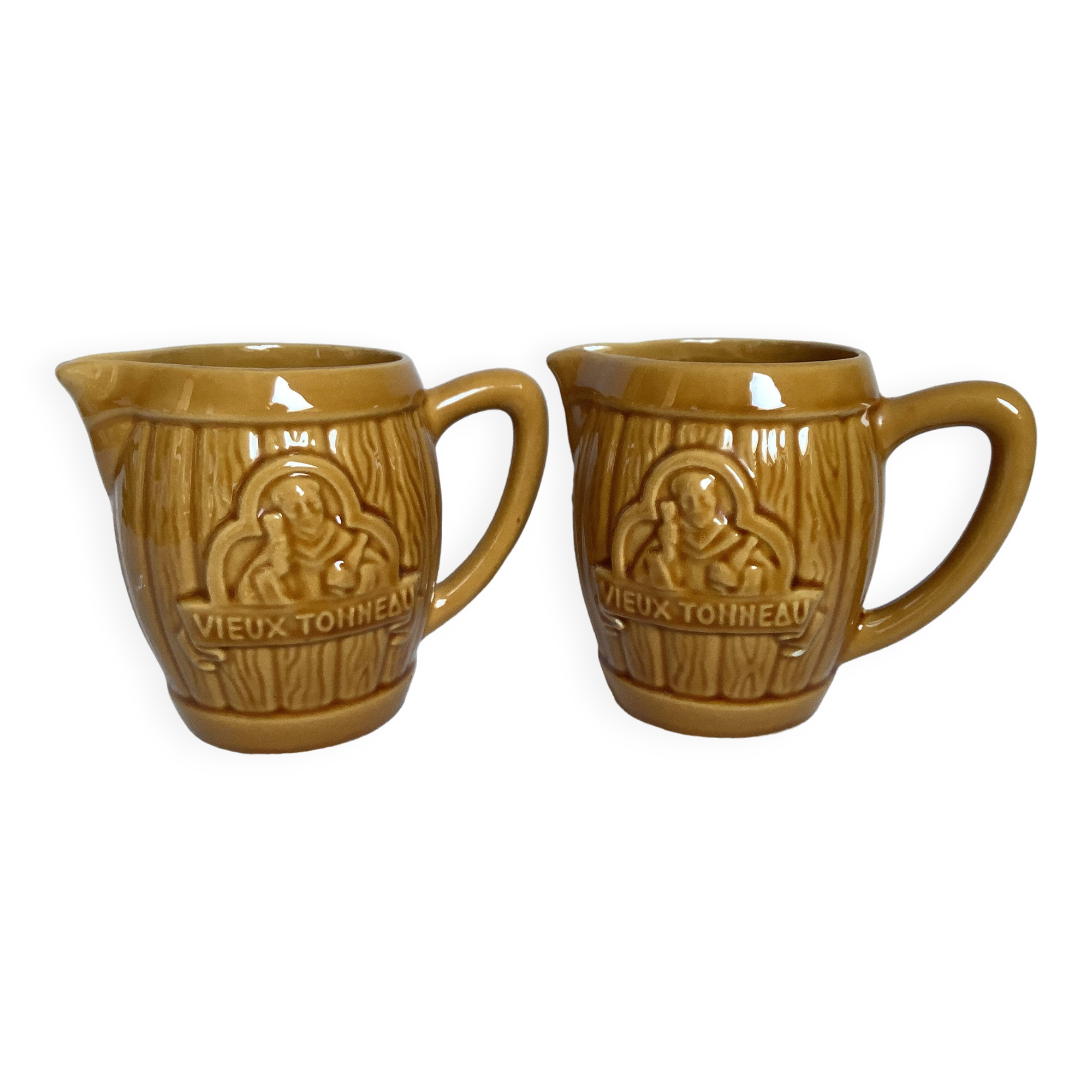 Pair of Desvres pitchers old barrel