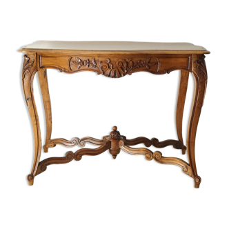 Louis XV style console living room table in walnut
