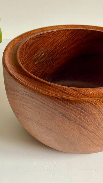VINTAGE Solid Teak Salad Bowl