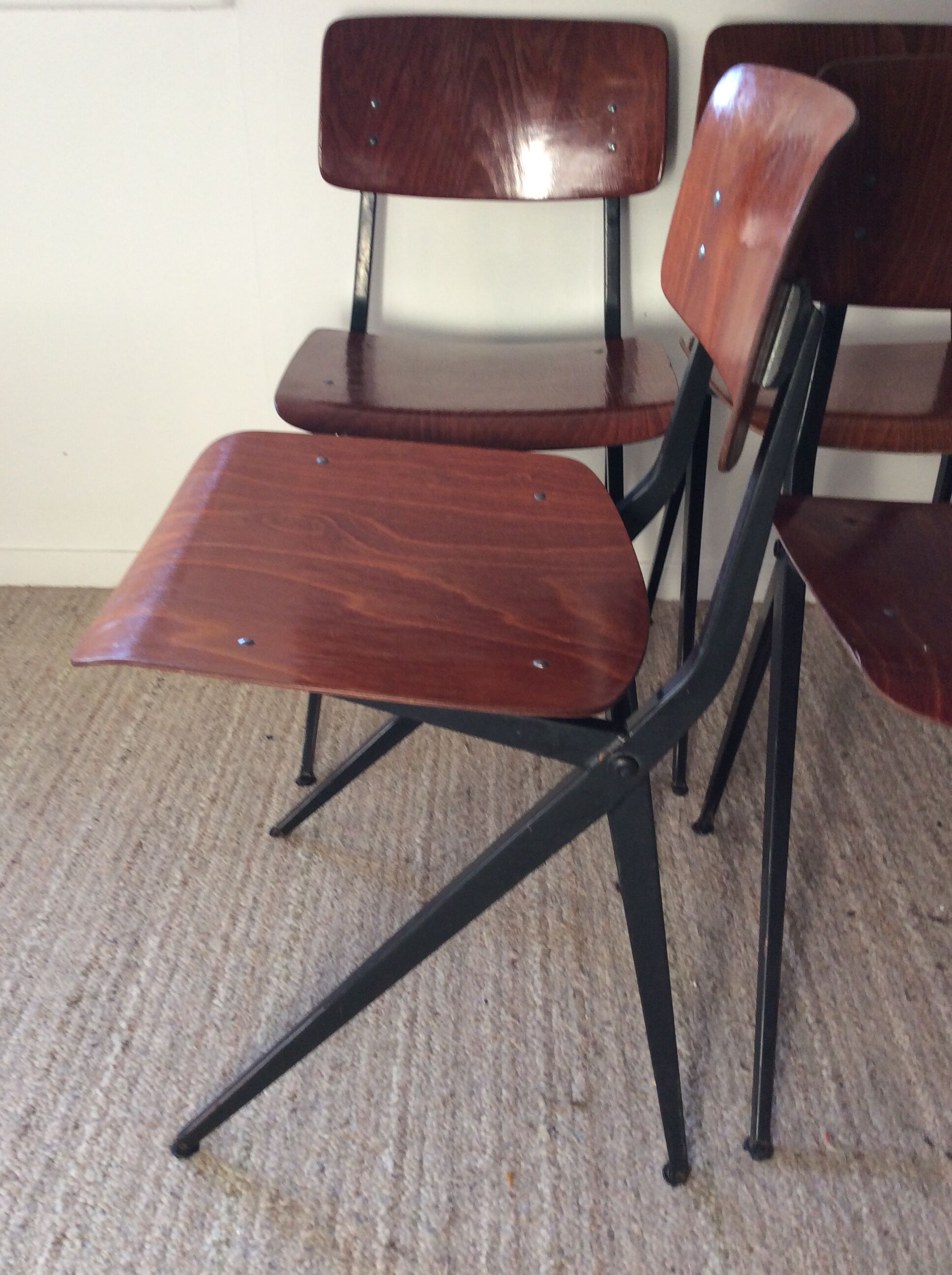 Series of 4 chairs "spinstoel" by Marko model S201 of the 60s