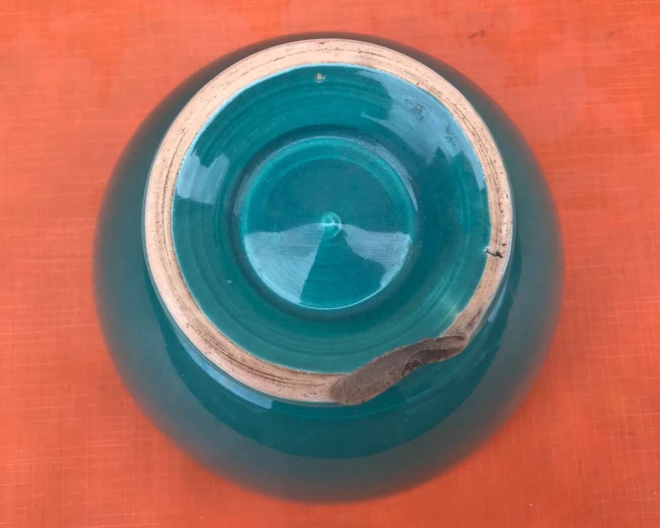 1940s Pedestal bowl Glazed ceramic