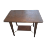 Vintage wooden table, brass details