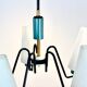 Dutch suspension lamp in wood steel and opaline glass