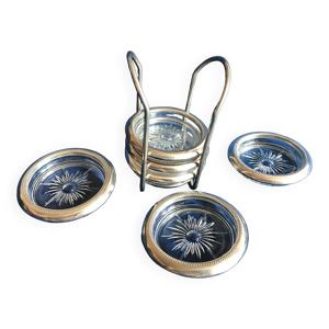 Lot de 6 sous verre en cristal