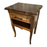 Louis xv style nightstand table wood drawer + vintage case