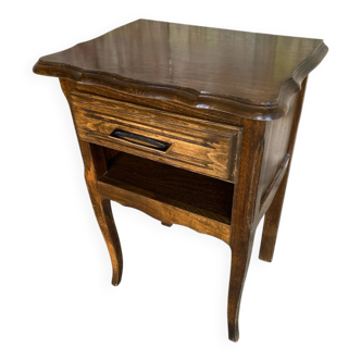 Louis xv style nightstand table wood drawer + vintage case
