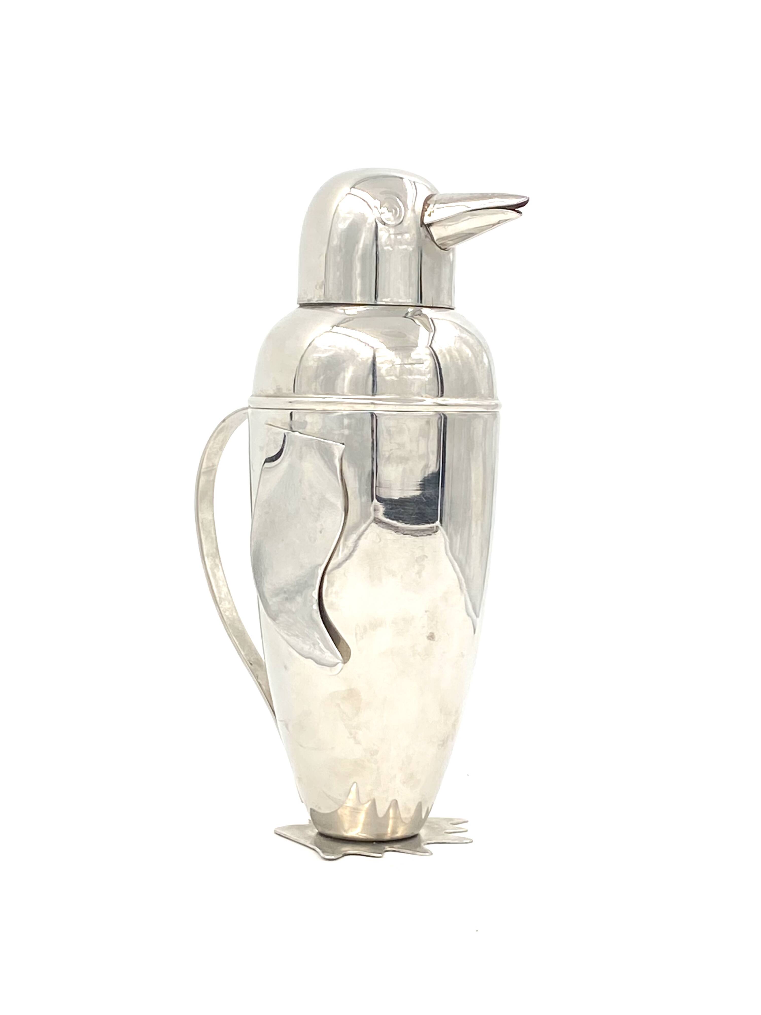 Penguin cocktail shaker, italy late xx century