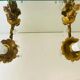 St Louis XV wall lights in gilded bronze with pendants from the mid-20th century.