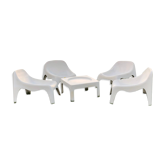 Garden set, 4 armchairs and 1 coffee table