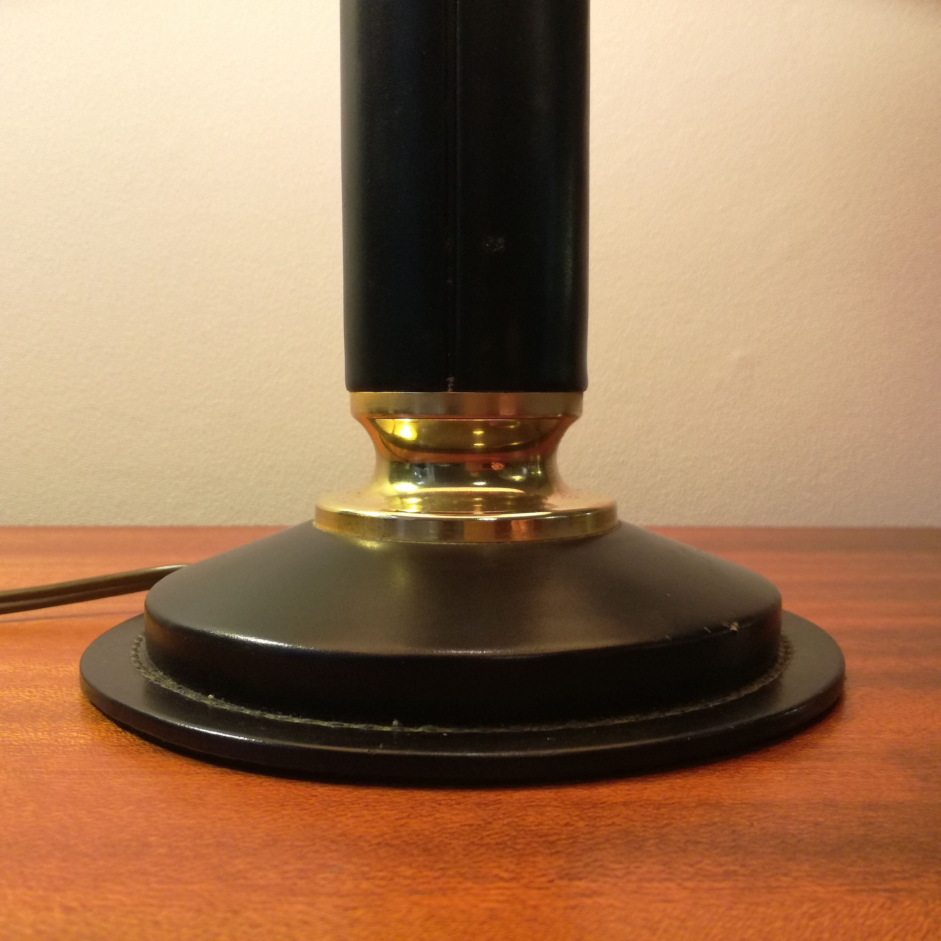 Midcentury leather lamp