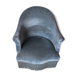 Vintage toad armchair in blue velvet