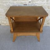 Bedside compass feet in light wood, 60s