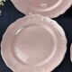 8 vintage dessert plates Salins powder pink – Ø 21.6 cm