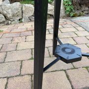 Hand painted black hexagon shaped occasional table.