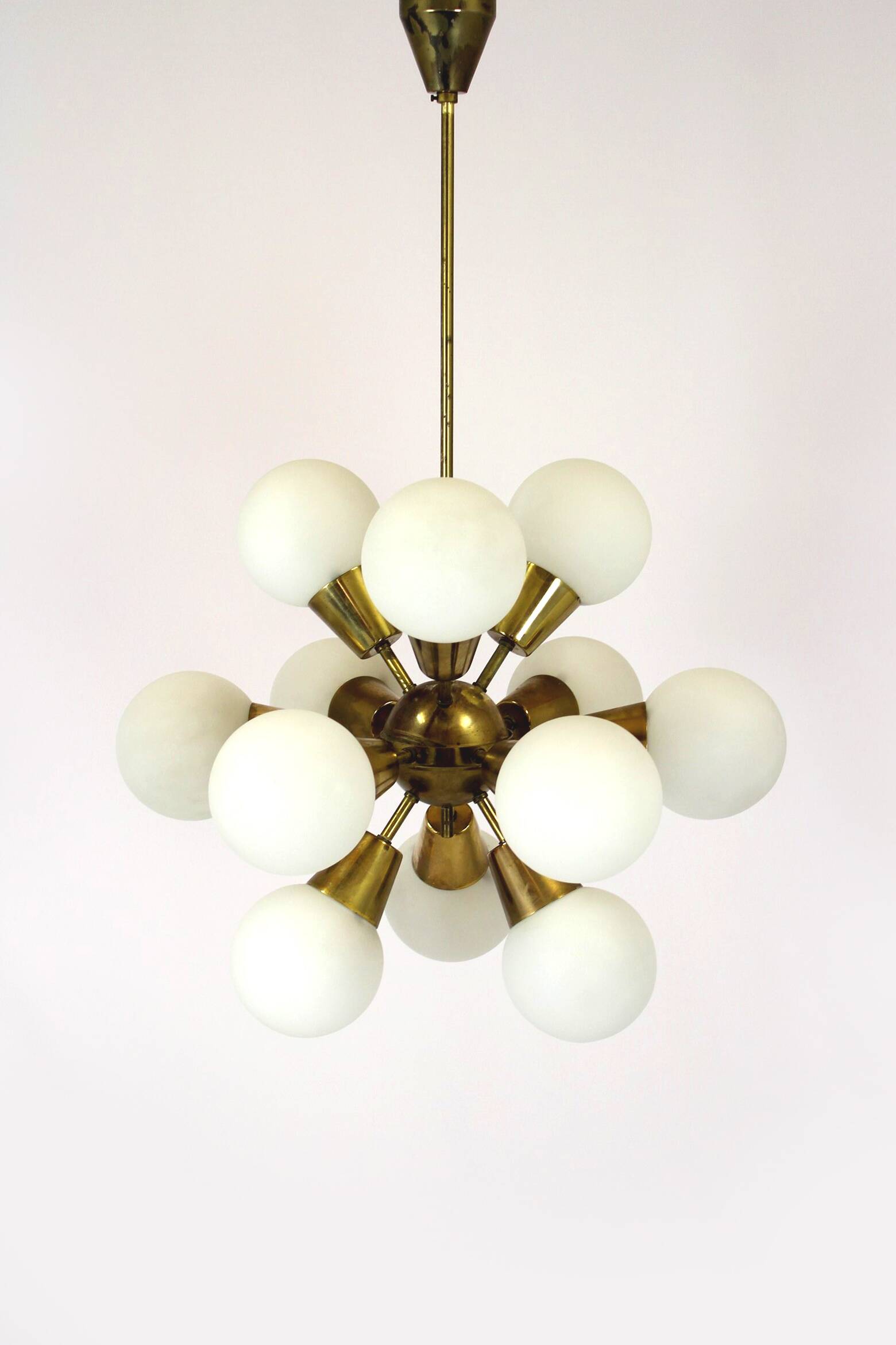 Lustre Spoutnik Mid-Century de Kamenický Šenov, 1970s