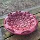 Vintage ceramic bowl from the 1950s, Vallauris style, light burgundy.