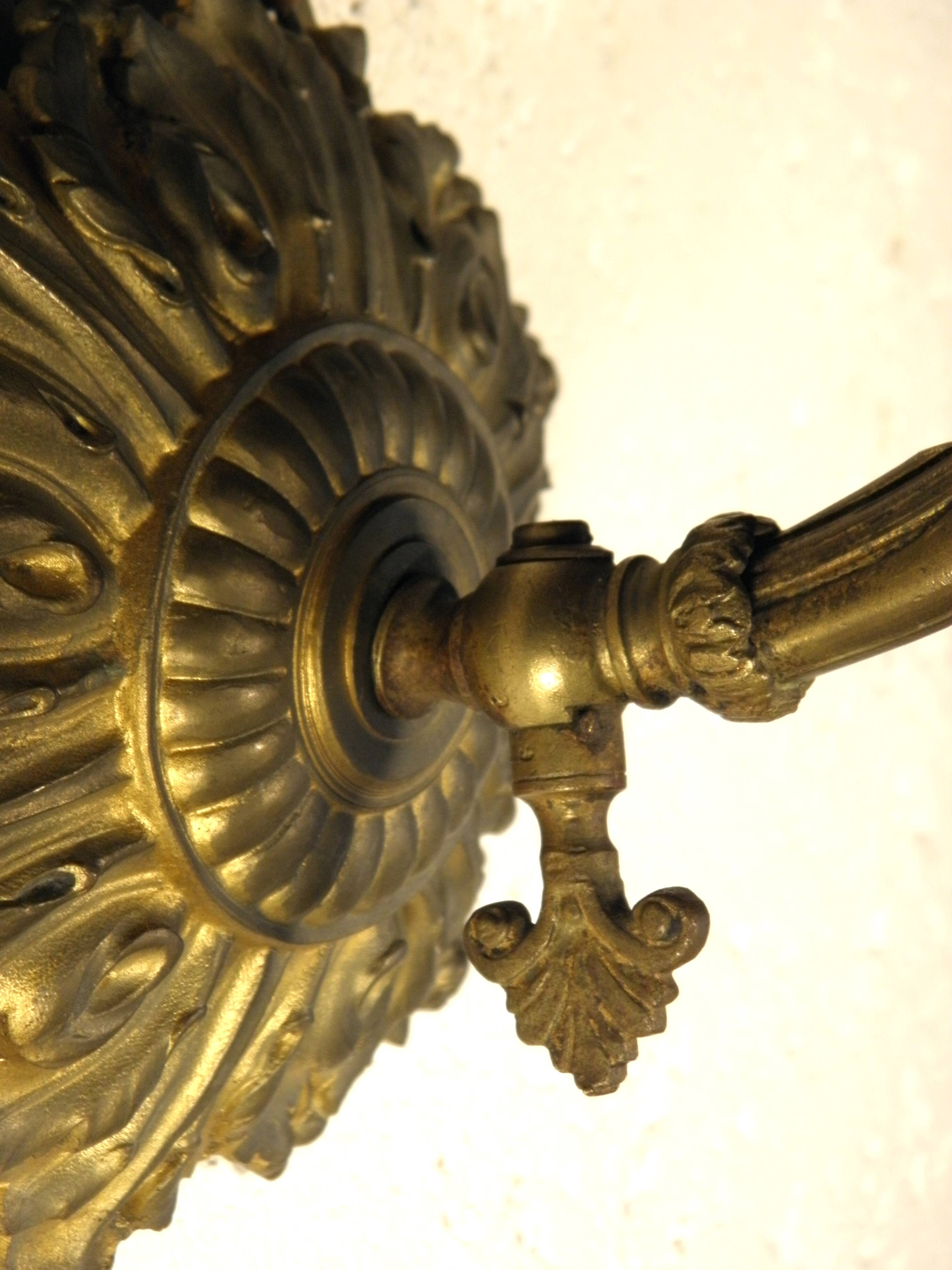 Bronze swan neck wall light 1900