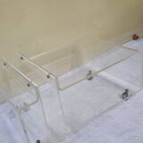 Vintage plexiglass coffee table and magazine rack, 1970s