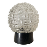 Vintage ceiling light, molded glass ball, 60s-70s