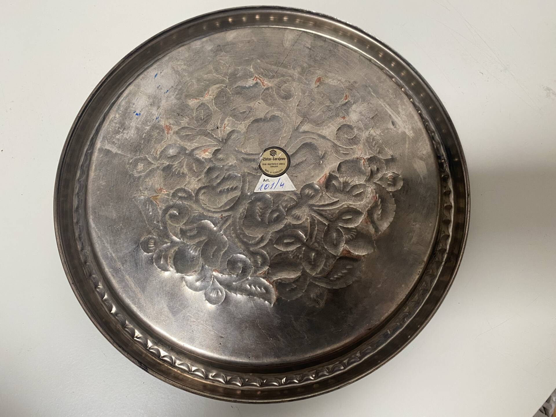 Vintage Zlatar Sarajevo copper silver-plated tray – Yugoslavia – 25 c