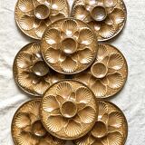 Assiettes à huîtres en grès
