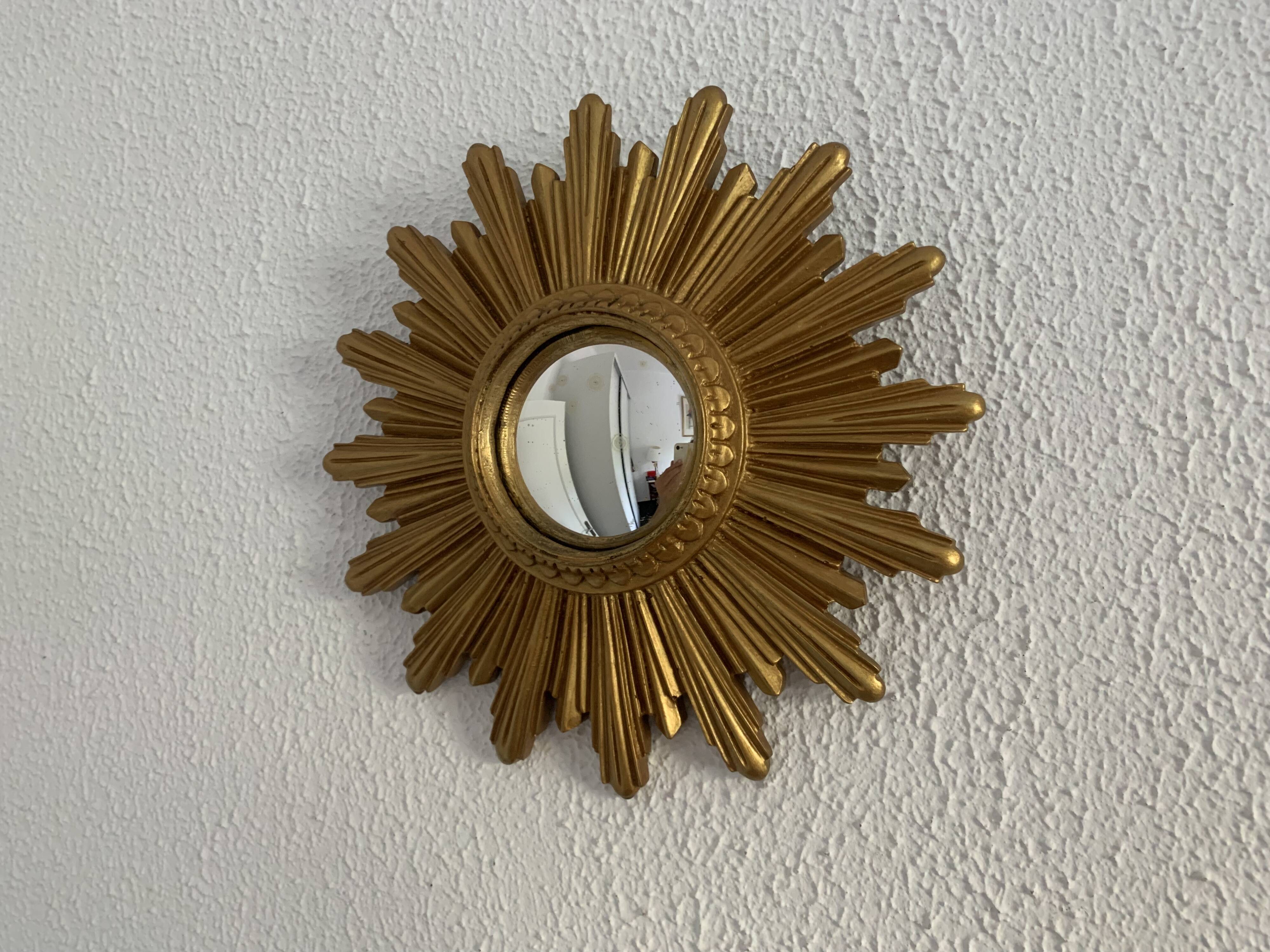 Vintage 1960s witch's eye sun mirror - 25 cm