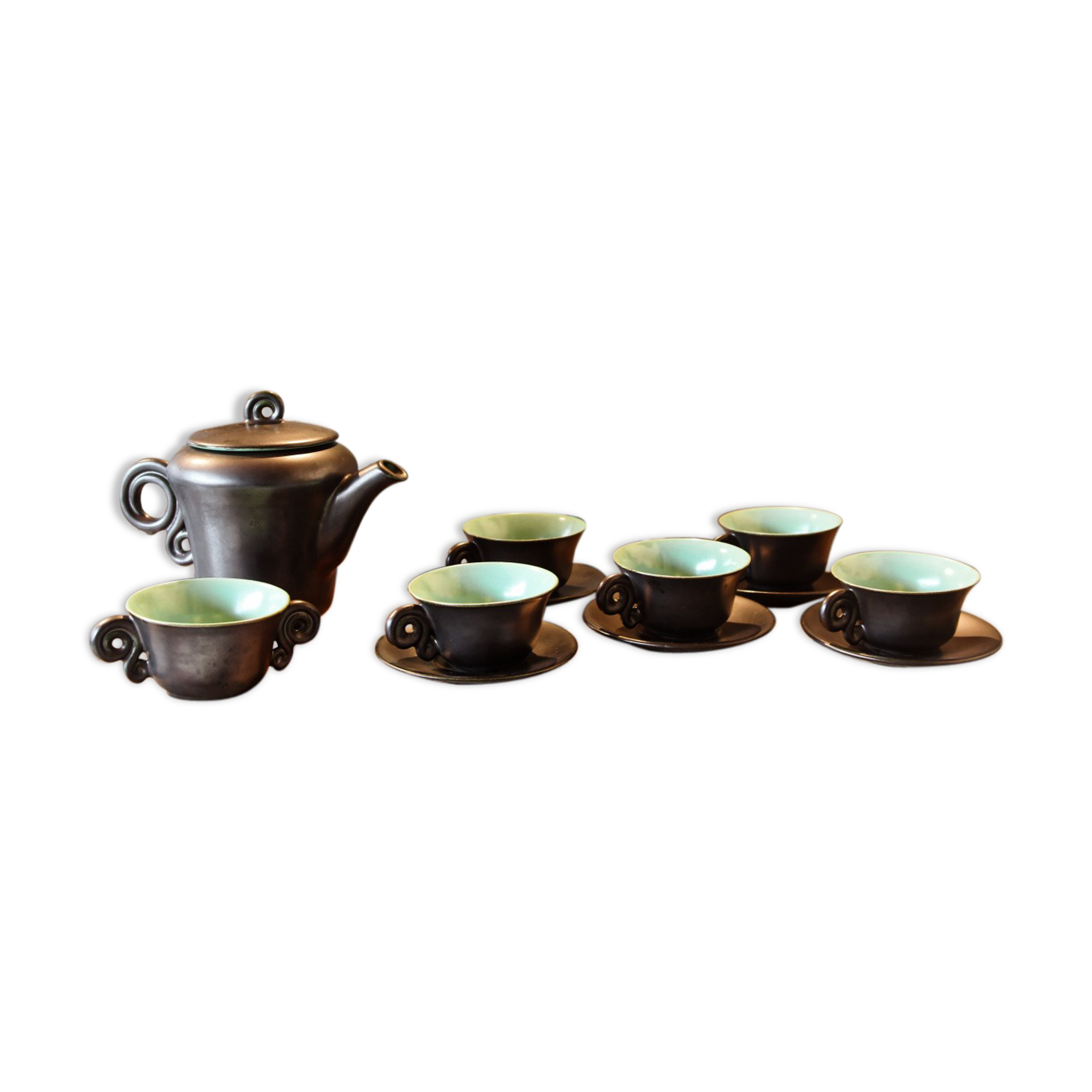 Tea service, 1950s - Accolay's faience