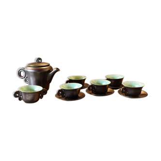 Tea service, 1950s - Accolay's faience