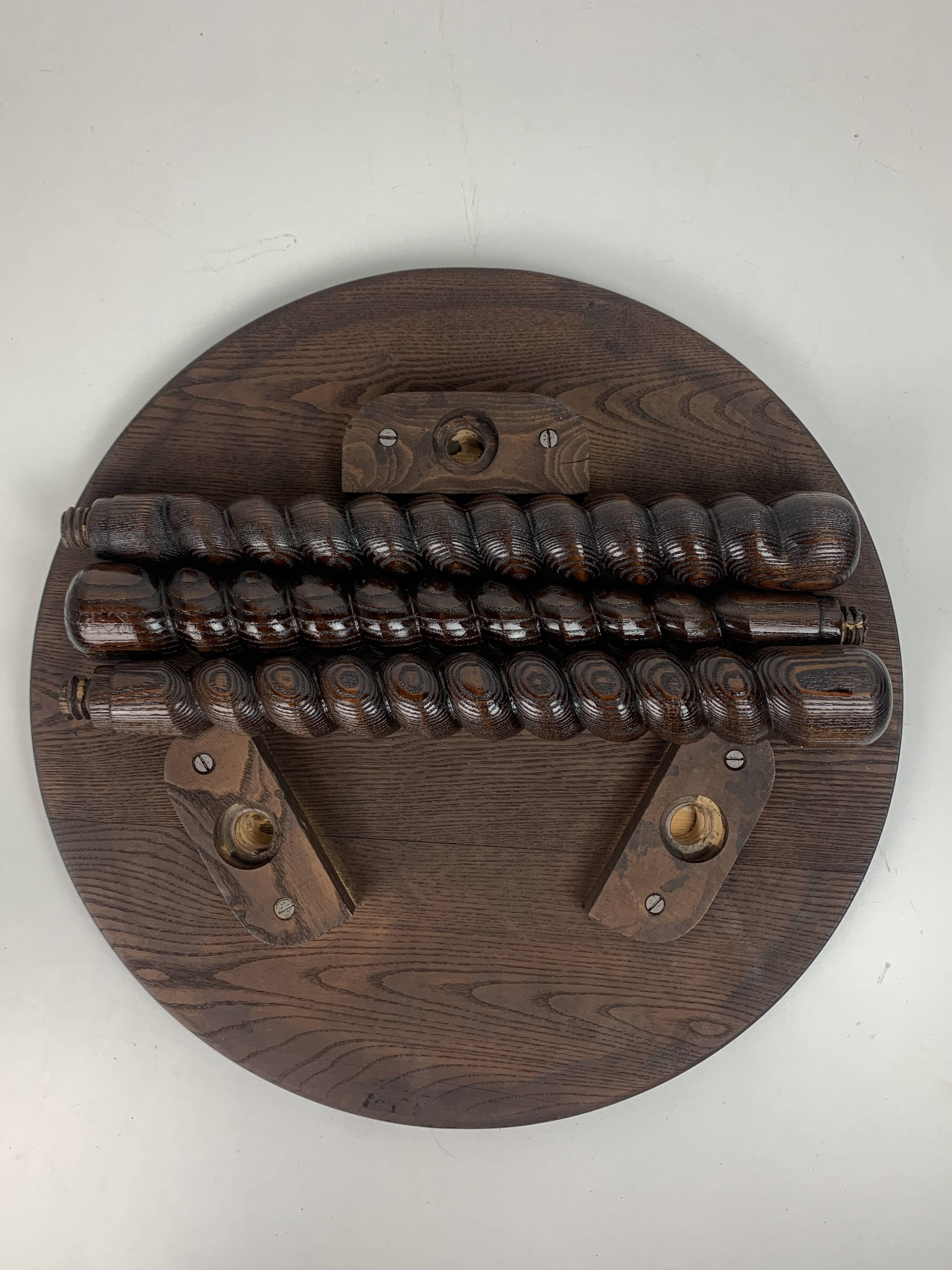 French modernist wood turned bobbin side sable in the manner of Charles Dud