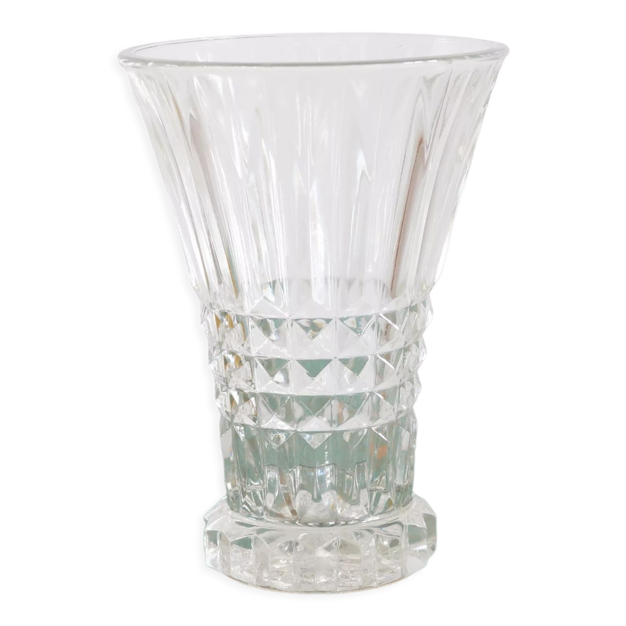 Vintage molded glass vase 50s